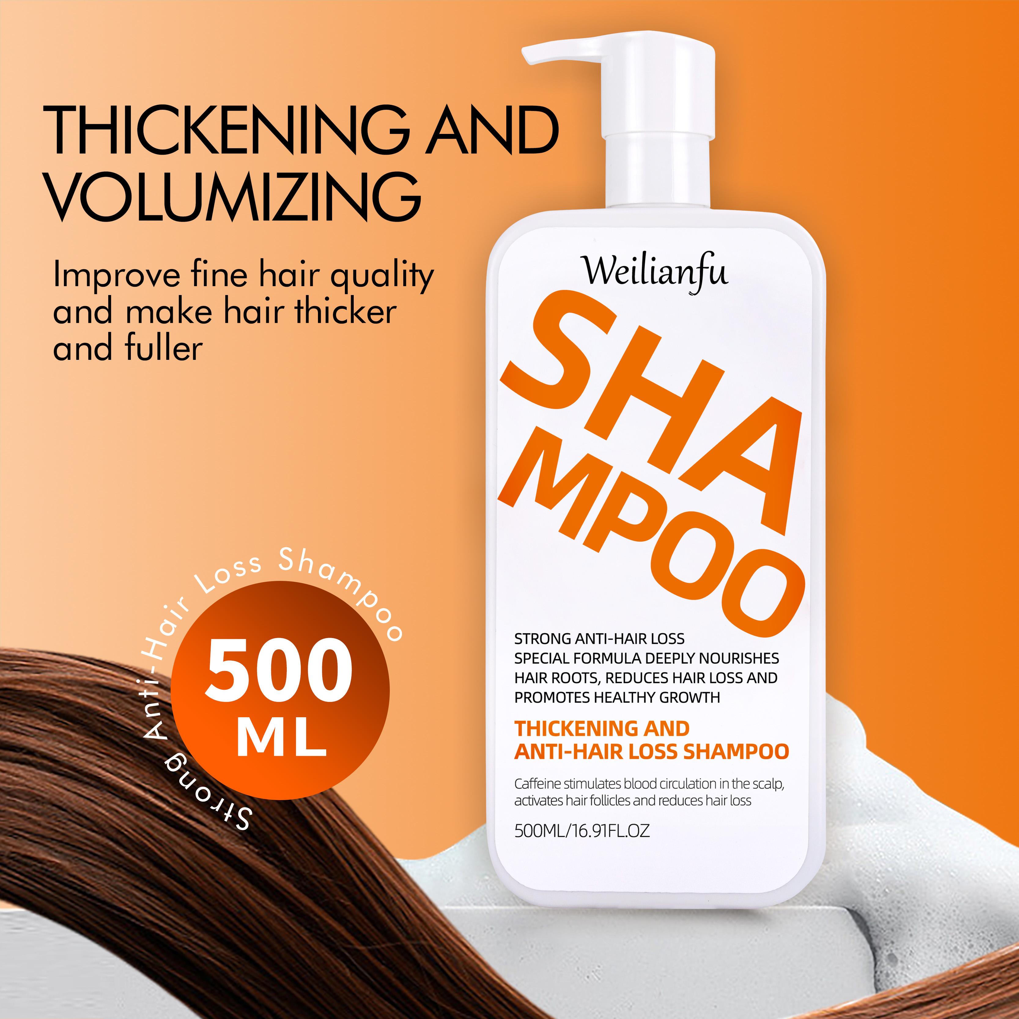 OEM ODM Custom Logo Paraben Free Sulphate Free Nourishing Shampoo Salon Herbal Frizzy Hair Care Shampoo Conditioner 500ml