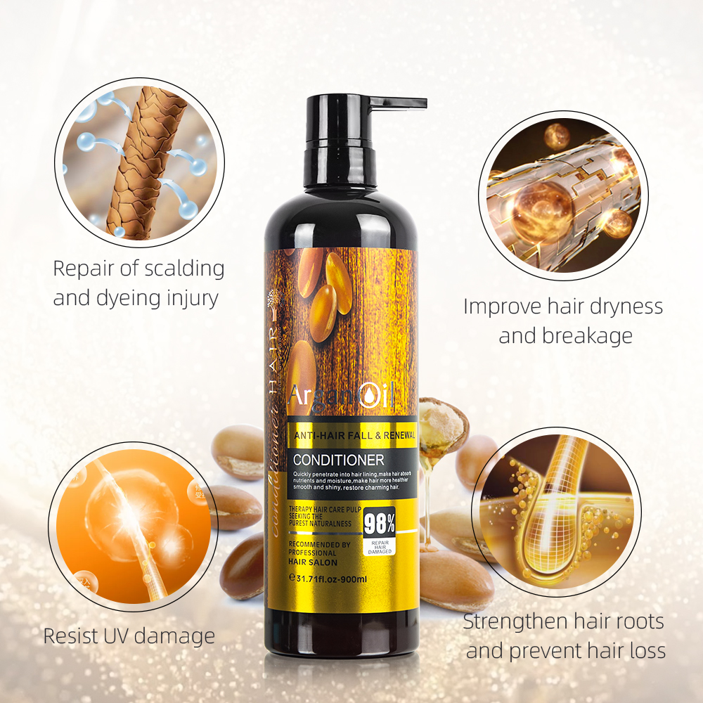 In Stock Hair Care Set Argan Oil Smoothing Repair Damaged Hair Shampoo and Conditioner Set