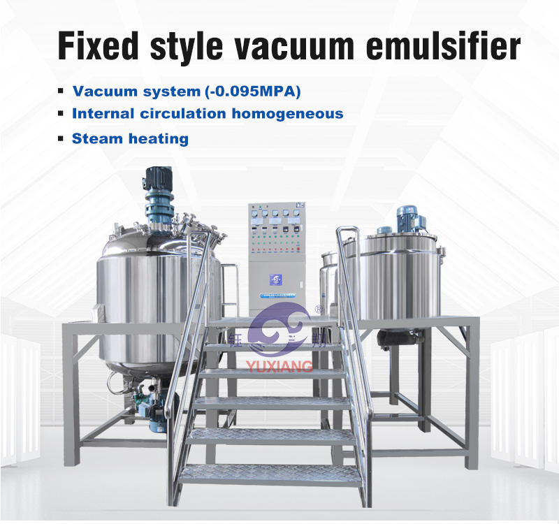 1000 Lts Reactor Vacuum Emulsifying Mixer Homogenizer Reactor 316L Homogenizer Cosmetics Production Equipment