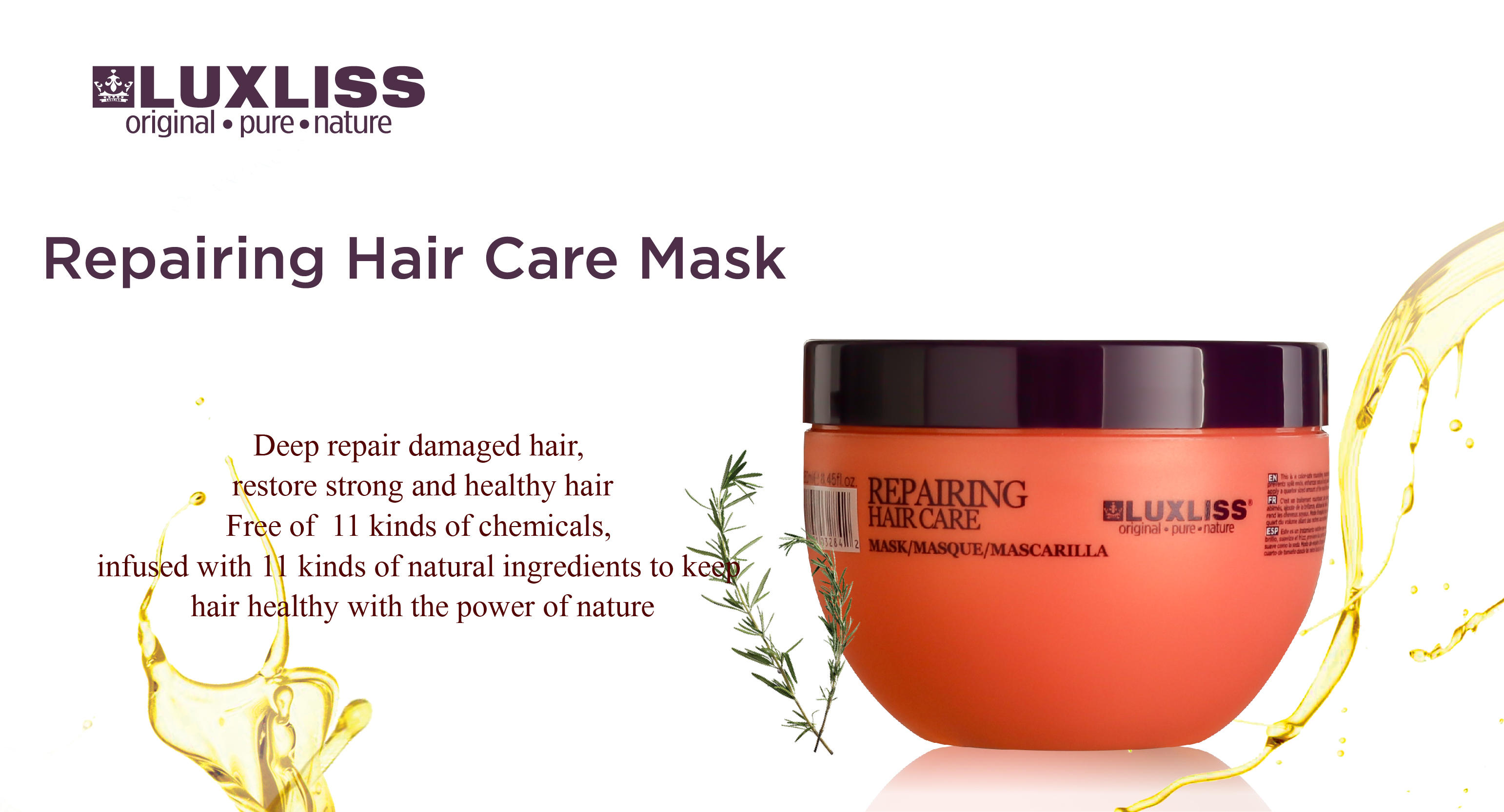 LUXLISS Salon Profression High Quality Damage Repair Keratin Collagen Hair Care Treatment Nourish Moisture Repairing Hair Mask