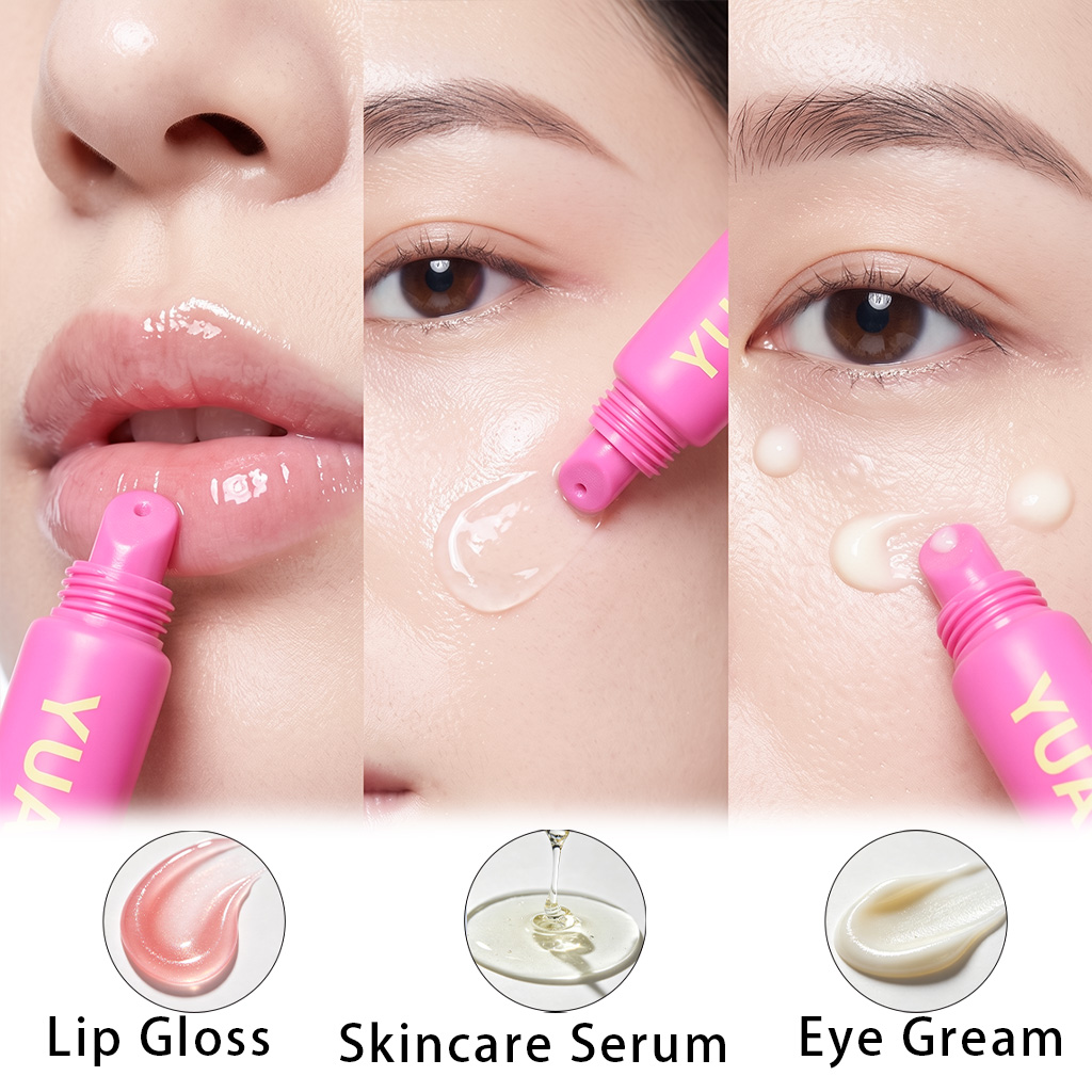 Popular 10ml 15ml Wholesale High Quality Custom Logo Screw Cap HDPE+LDPE+PP Squeeze Lip Gloss Lip Balm Skin Care Silk Screen