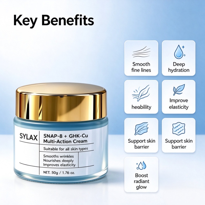 SYLAX One-stop OEM ODM Custom Skincare Service Snap-8 GHK-Cu Blue Copper Peptide Anti Wrinkle Deep Hydrating Multi Action Cream